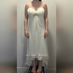 Alfred Angelo Ivory Hi-low Hem Layered Wedding Dress